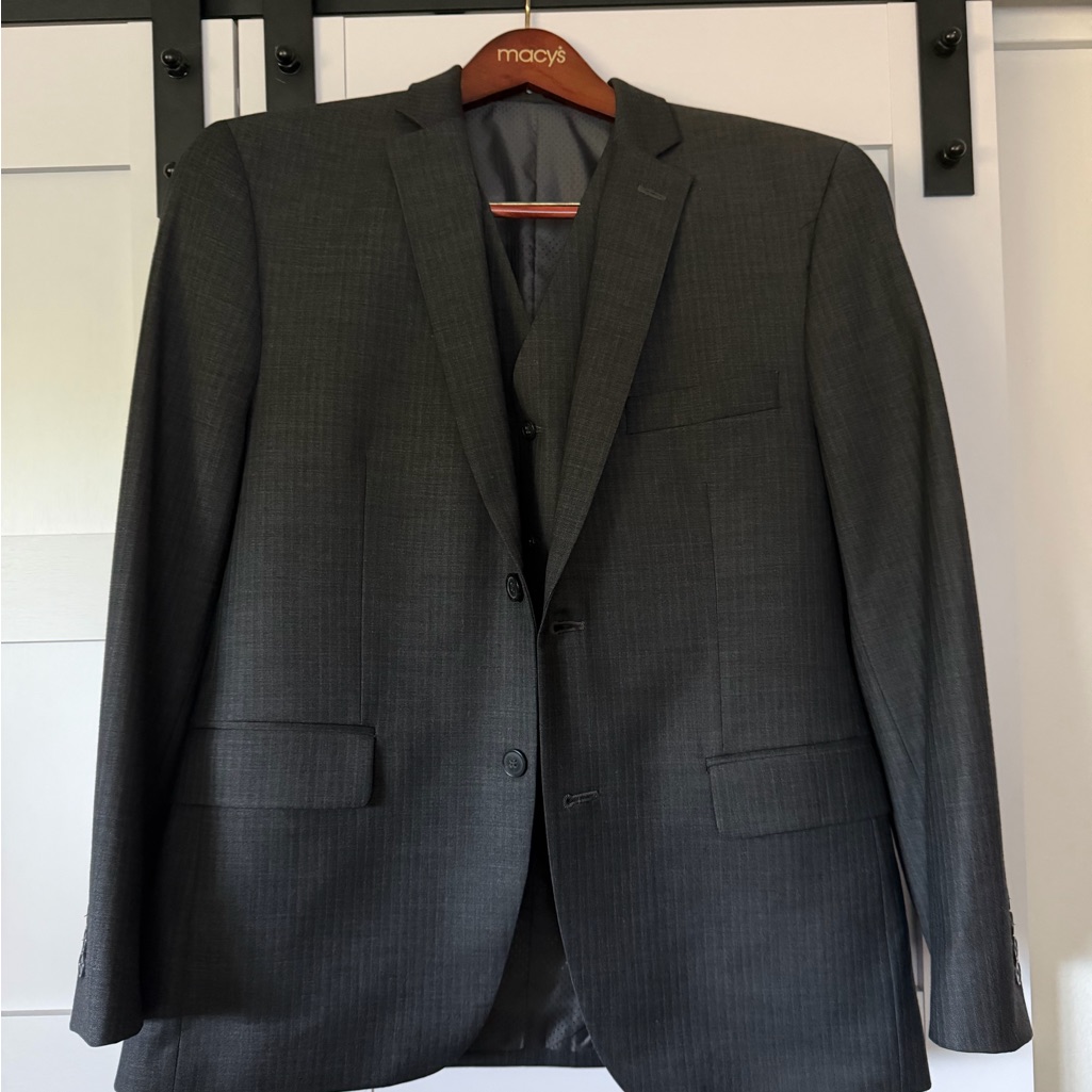 Alfani Men's Slim-Fit Stretch 3 Piece Gray Suit